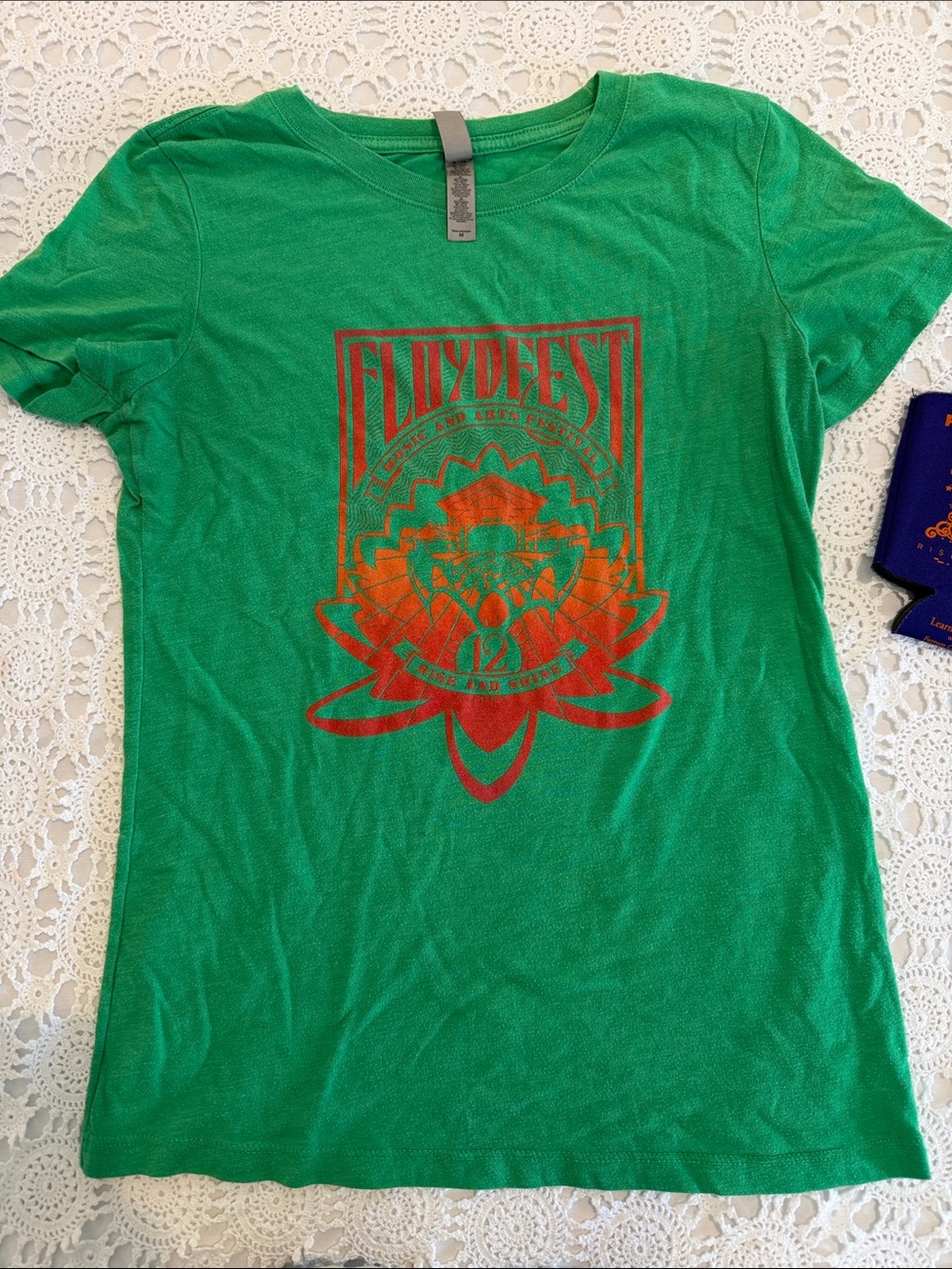 FloydFest 12 - Women’s Kelly Green Tee with Red Orange Print